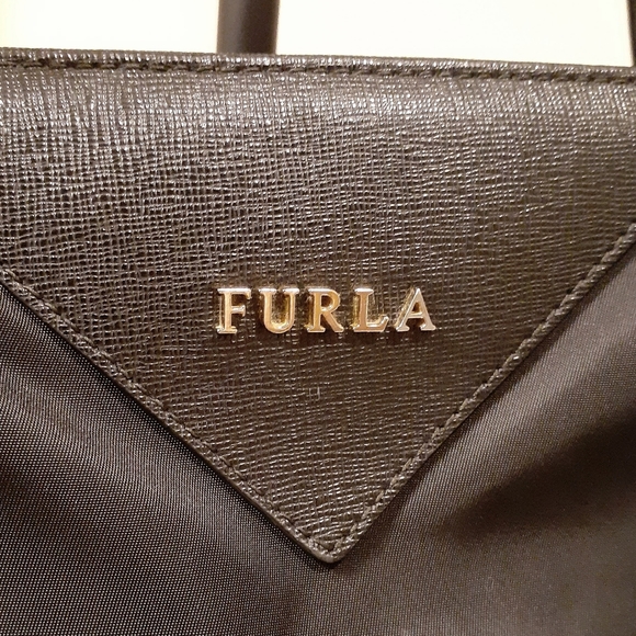 SOLD - Furla Calypso Nylon Shoulder Bag in Onyx - Picture 4 of 16